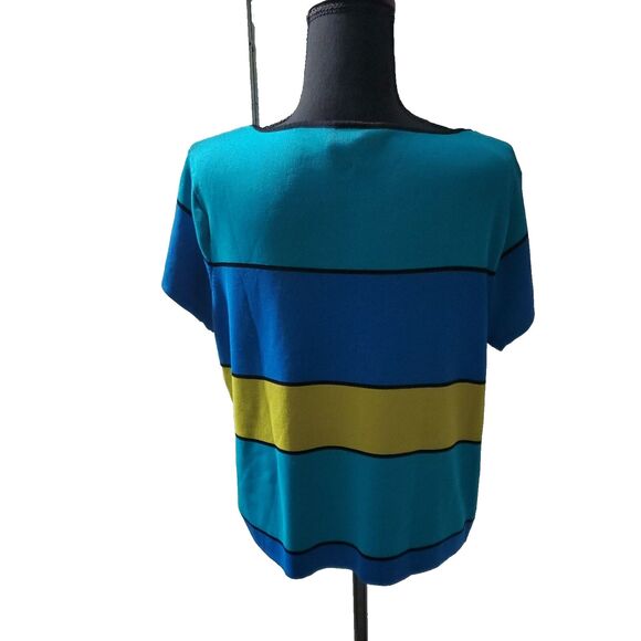 Grace Knitwear Women's Striped Silk Blend Stretch Blouse Size XL Office Work#39l - Picture 3 of 9